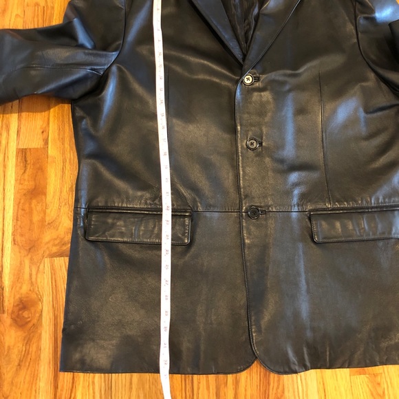Men City Jones New York Black Leather Jacket - Picture 12 of 16